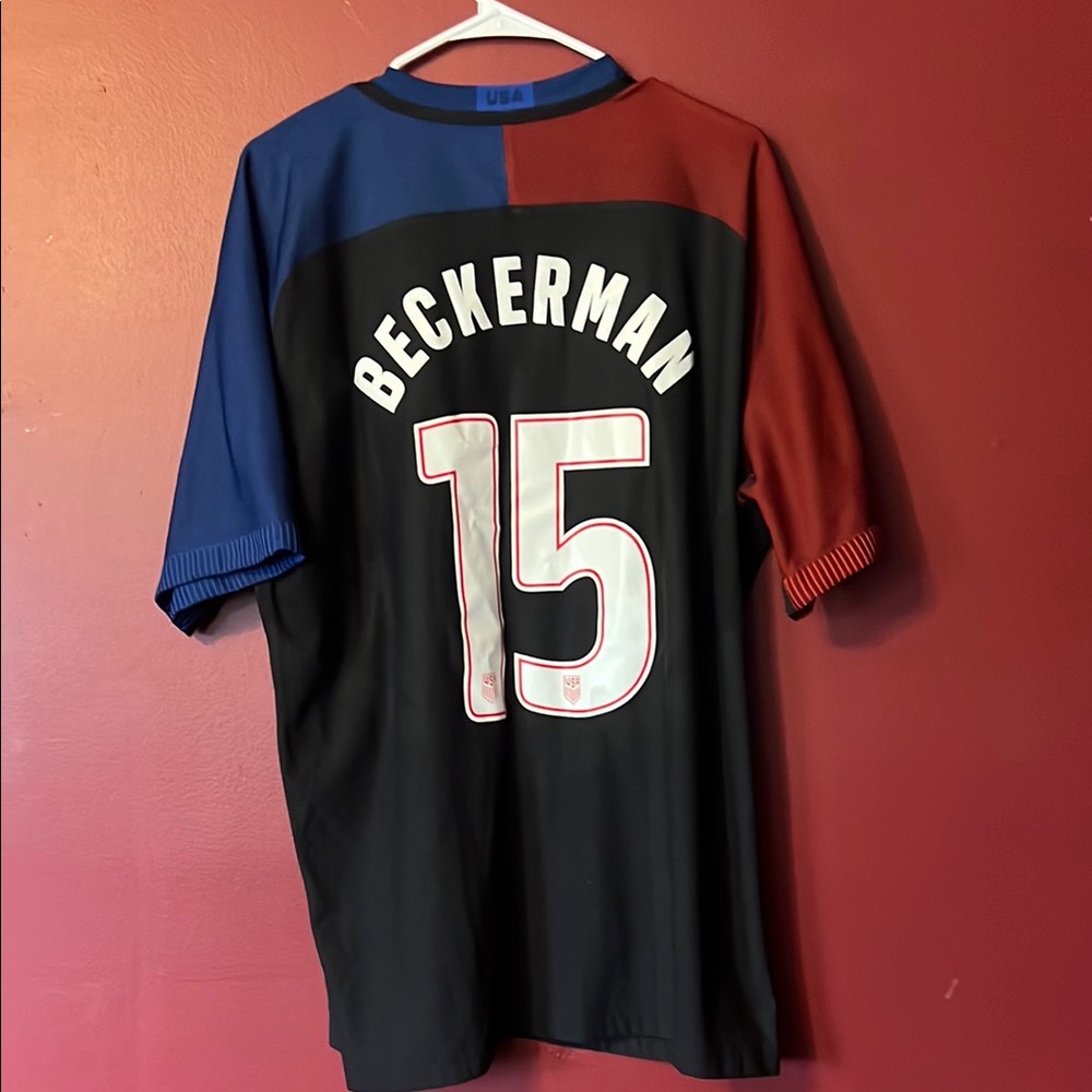 Nike Black and Blue Athletic Jersey